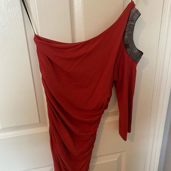 Bebe one shoulder Pink mini Dress Medium - Picture 2 of 2